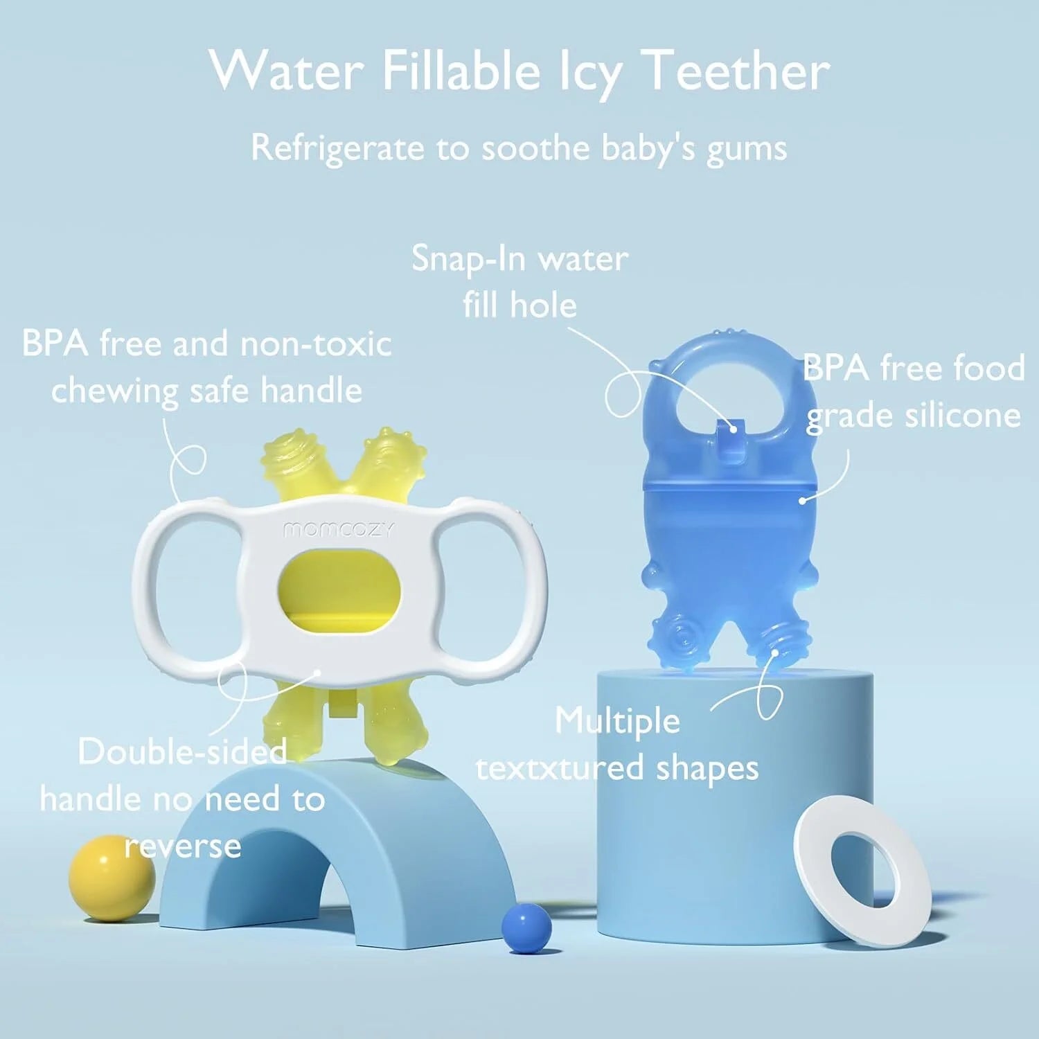 Baby Teether Toys, Baby Teething Toys Chill Teether, 2 Pcs