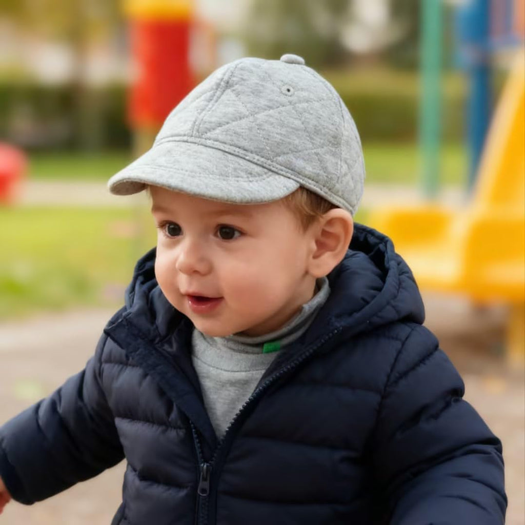 Baby Baseball Cap Infant Sun Hat, Cotton Knit with Soft Brim, Adjustable Soft Newborn Toddler Cap
