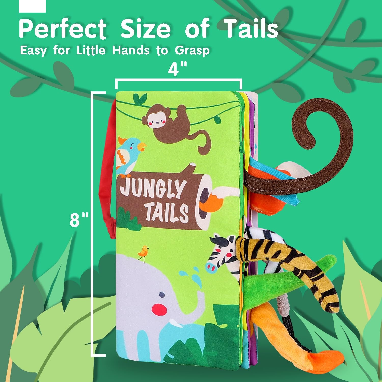 Baby Books Toys, Touch and Feel Crinkle Cloth Book for Infant Baby 0-3-6-12-18 Months, Early Development Interactive Stroller Soft Toys, Newborn Gifts for Boys Girls